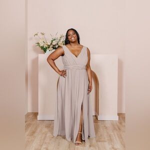 Revelry Taupe Bridesmaid Wedding Dress